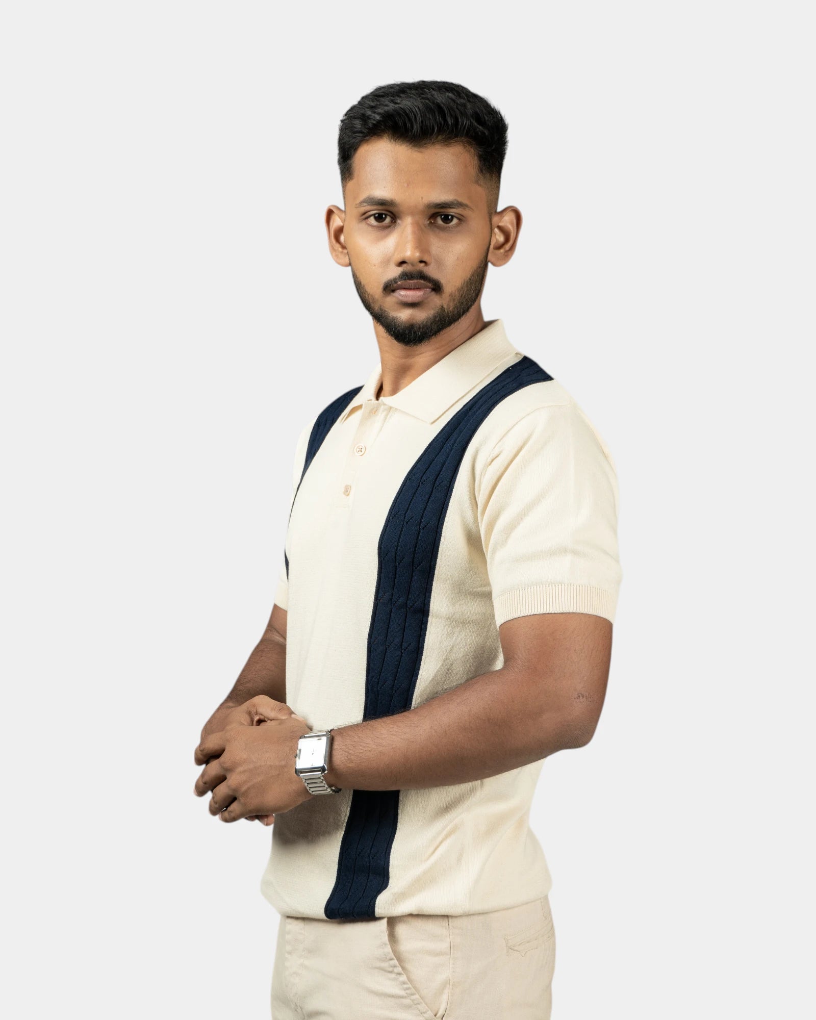 Ivory Noir — Jacquard Polo