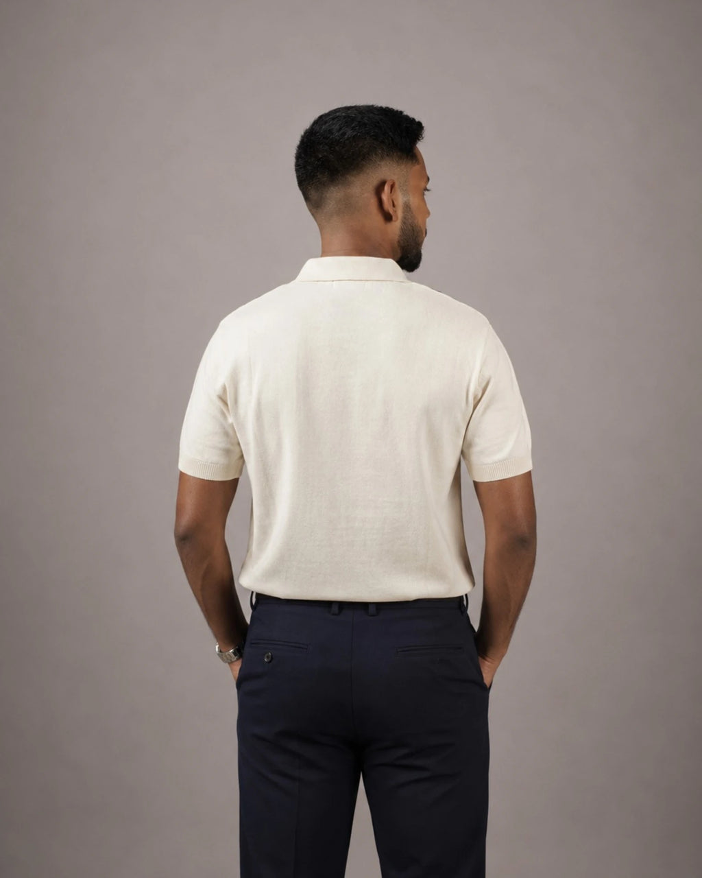 Ivory Noir — Jacquard Polo