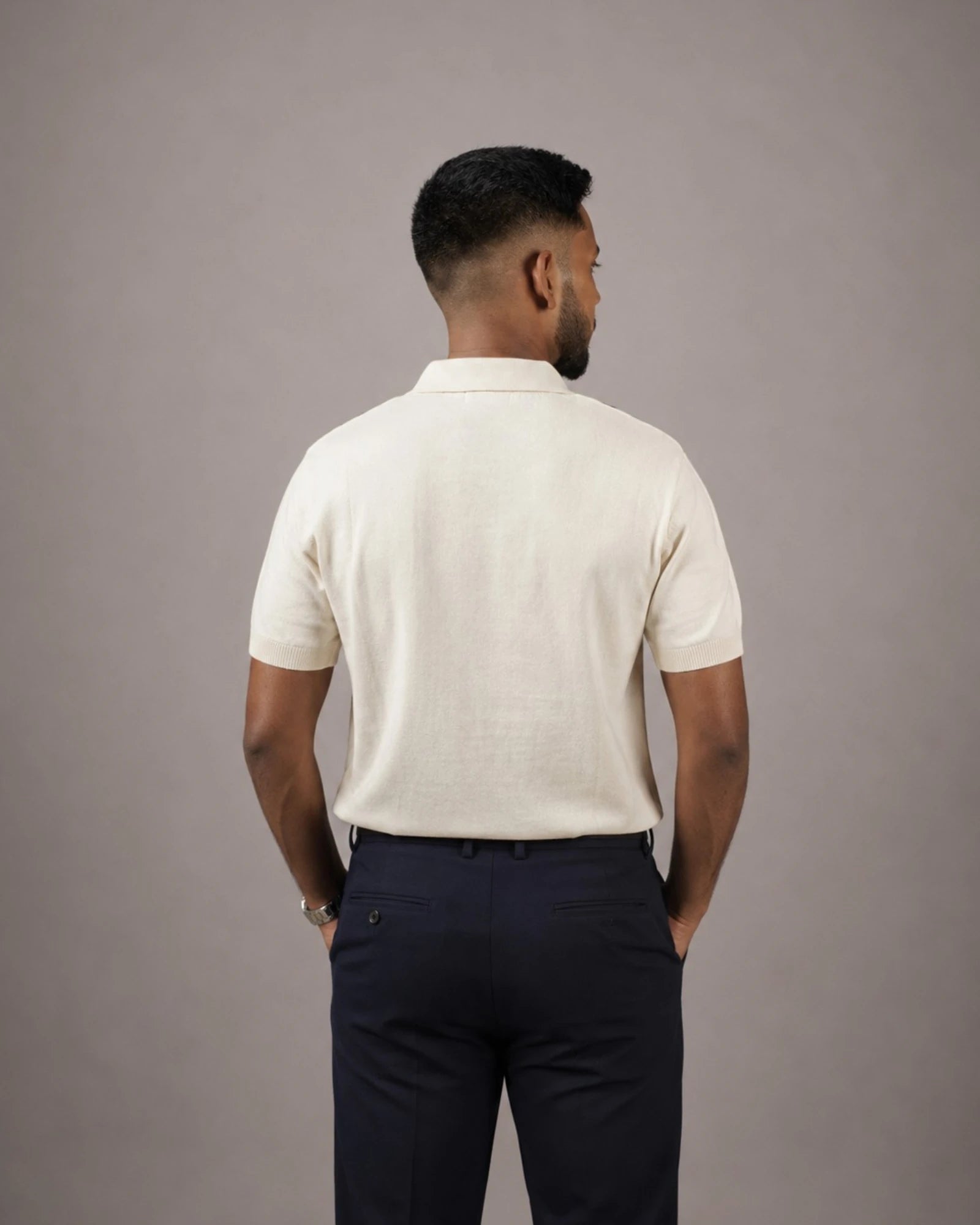 Ivory Noir — Jacquard Polo