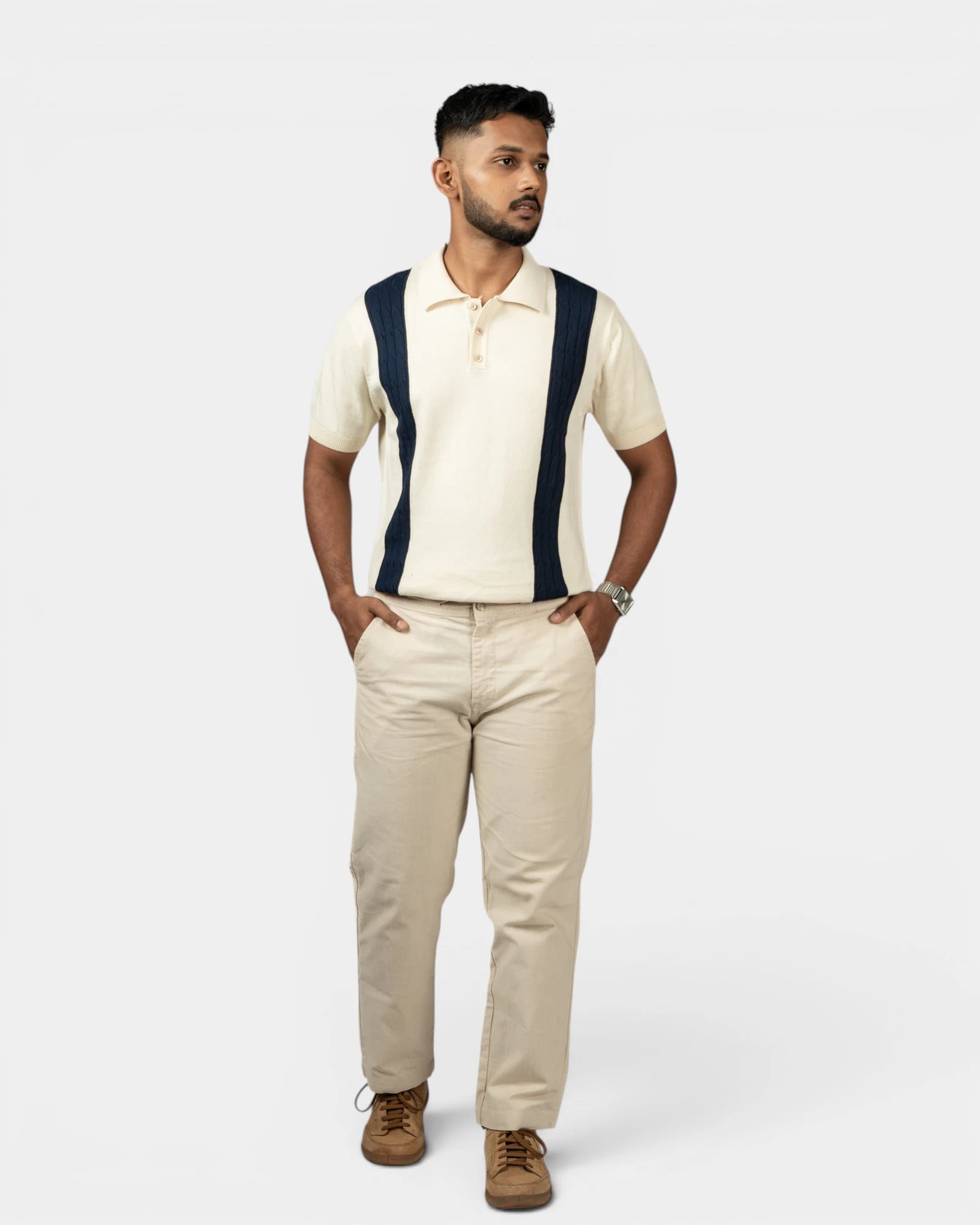 Ivory Noir — Jacquard Polo