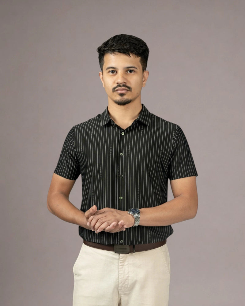 Noir Absolute - Half Sleeves Shirt