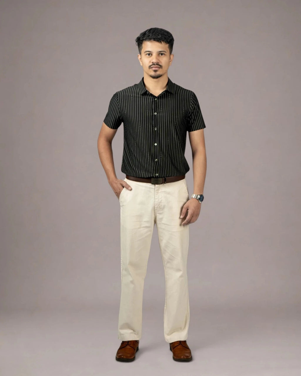 Noir Absolute - Half Sleeves Shirt