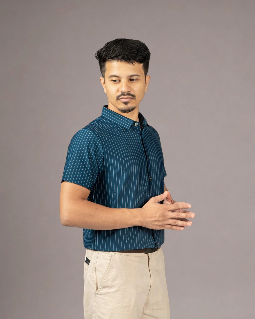 Obsidian Teal - Half Sleeves Shirt