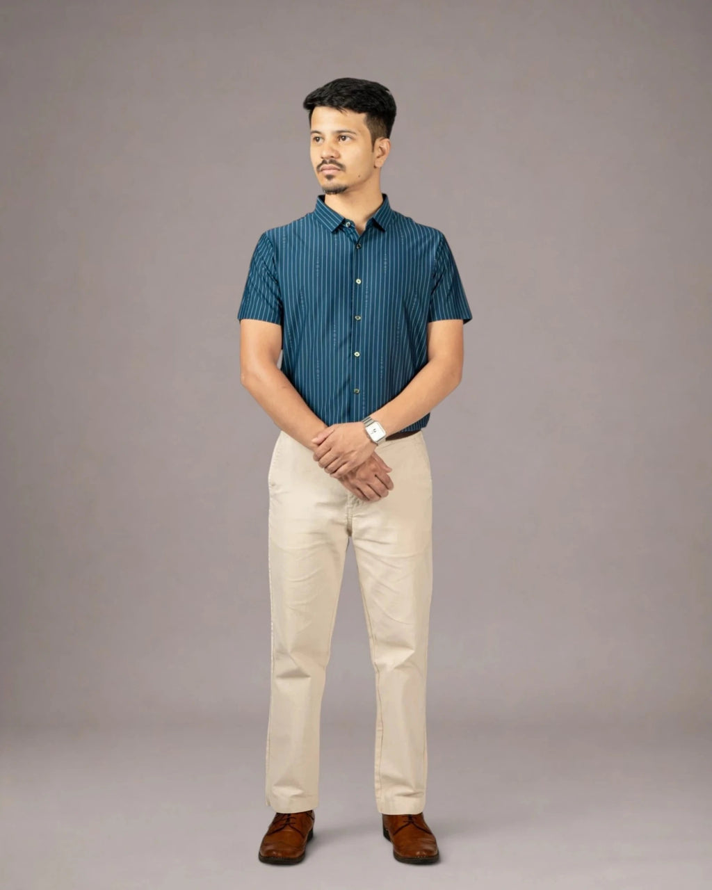 Obsidian Teal - Half Sleeves Shirt