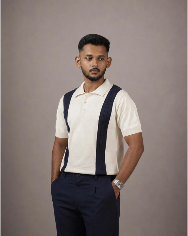 Ivory Noir — Jacquard Polo