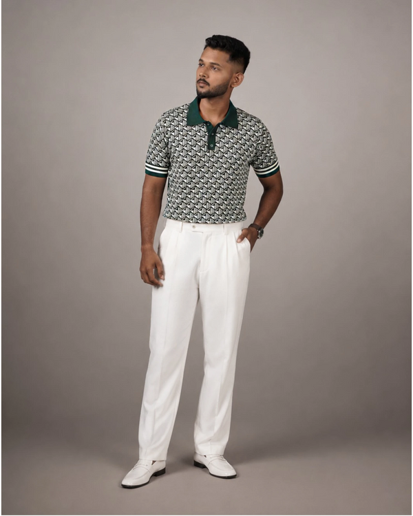 Noir Matrix — Jacquard Polo