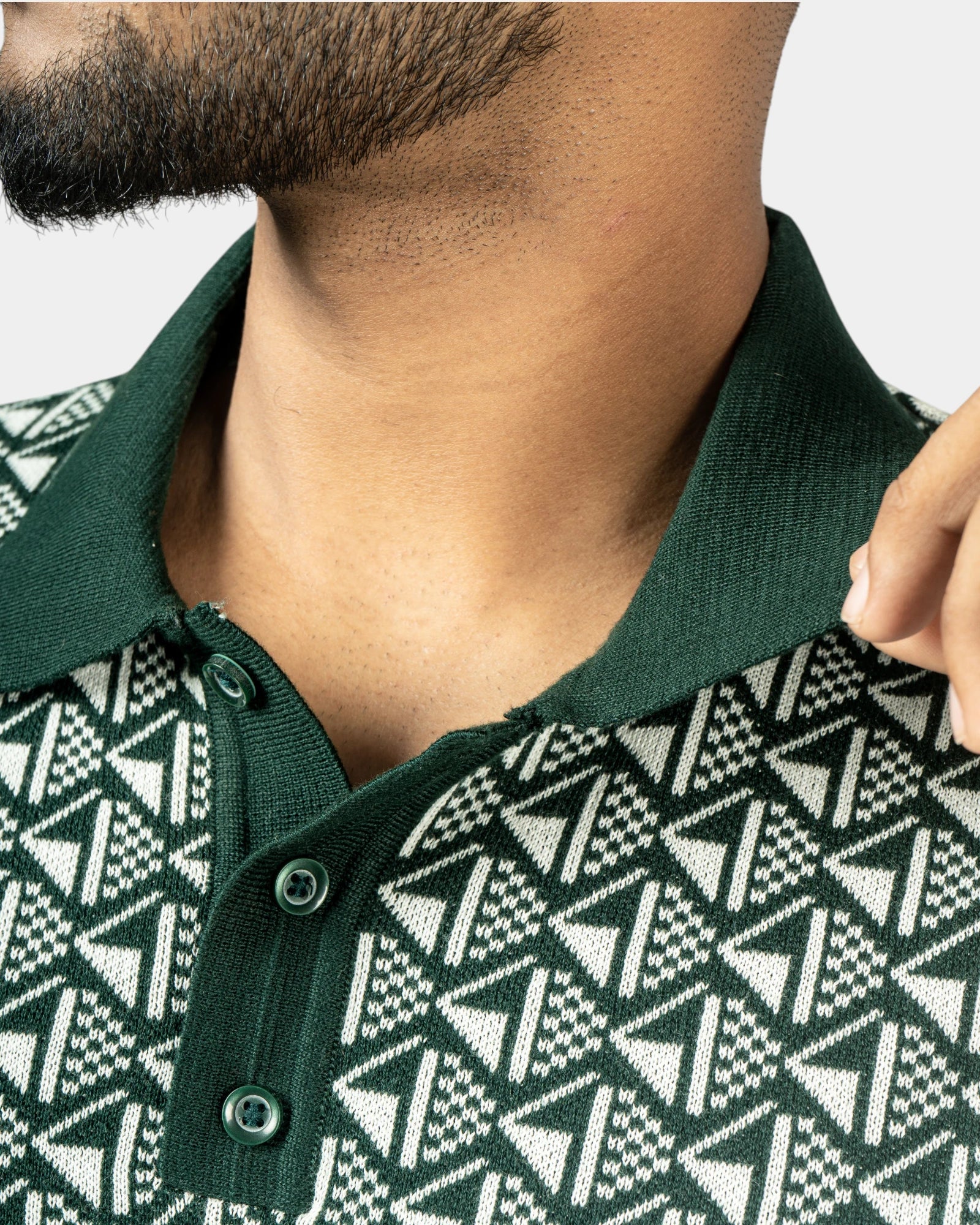 Noir Matrix — Jacquard Polo