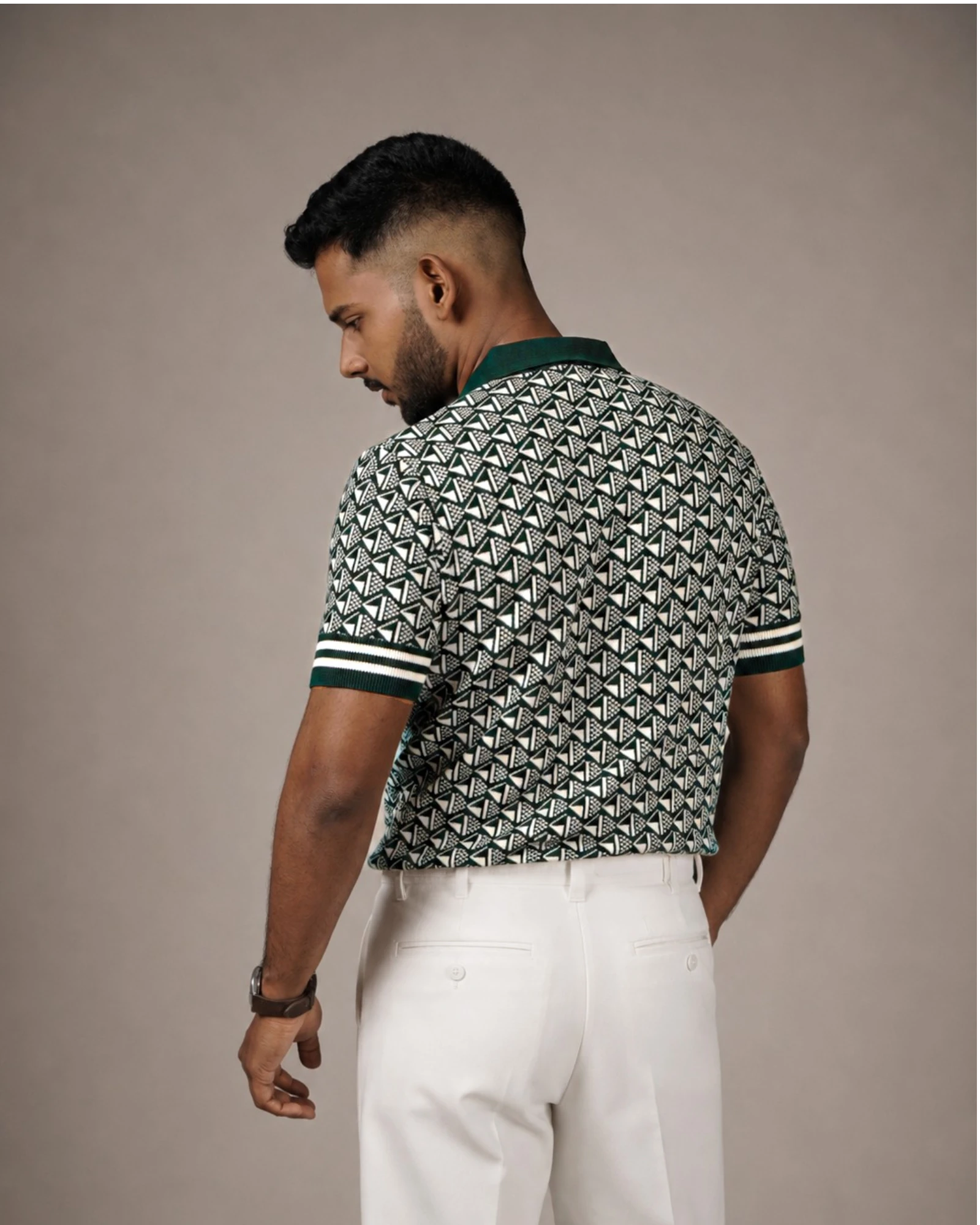 Noir Matrix — Jacquard Polo