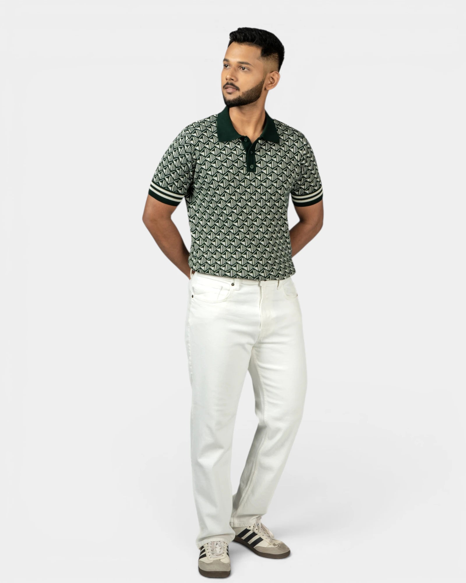 Noir Matrix — Jacquard Polo