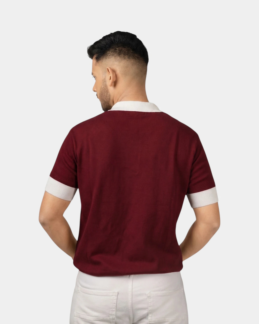 Oxblood Bone — Jacquard Polo