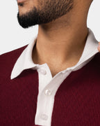 Oxblood Bone — Jacquard Polo