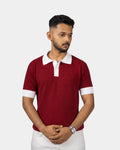 Oxblood Bone — Jacquard Polo